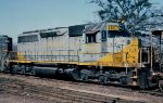 Clinchfield Railroad SD40 #3007, rolling south thru the yard with a coal train,  